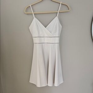 White Spaghetti Strap Skater Dress
